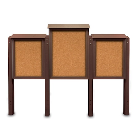 United Visual Products Sliding Door Indoor Enclosed Corkboard, 7 UV9027ACSH-BRONZE-FORBO